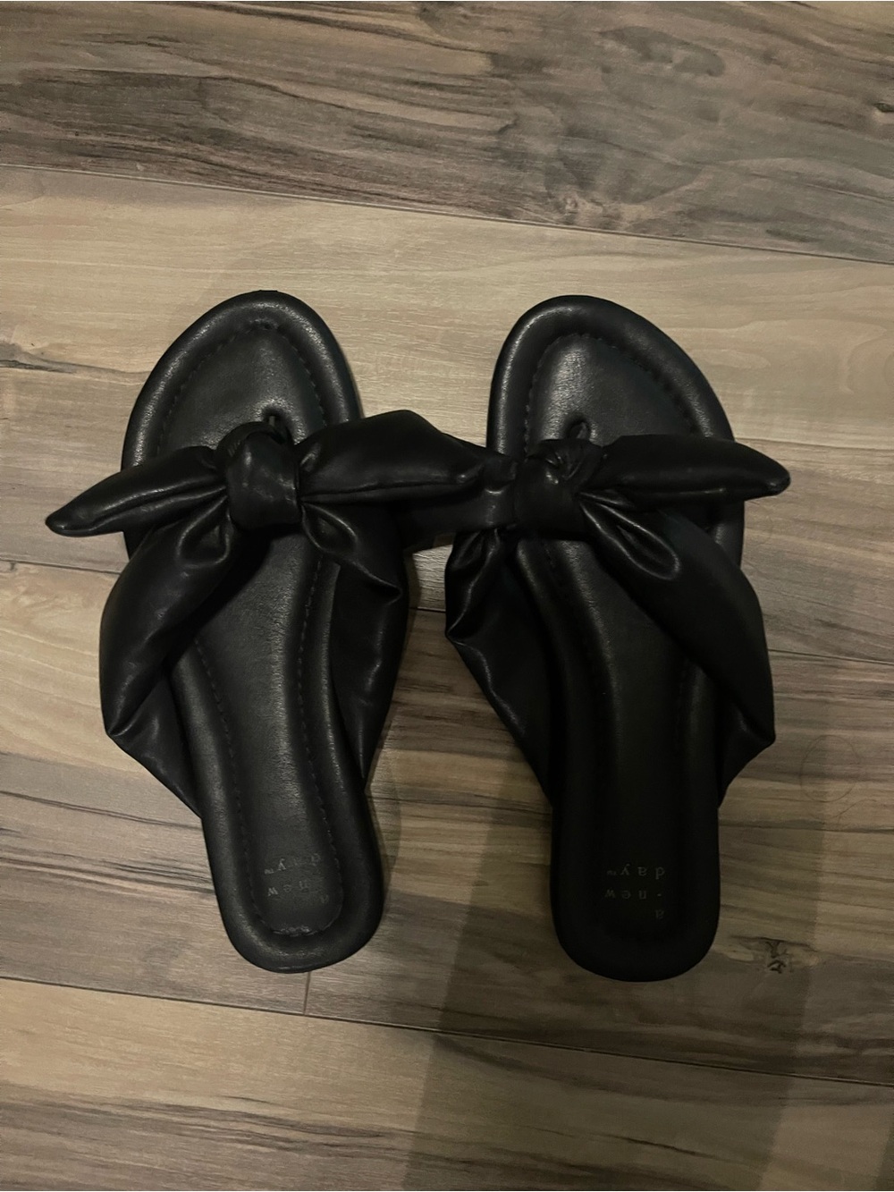 a new day Black Knotted Slide Sandals